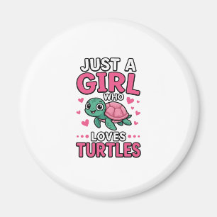 Gewoon een meisje dat van schildpadden houdt, Cute Magneet
