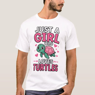 Gewoon een meisje dat van schildpadden houdt, leuk t-shirt
