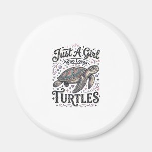 Gewoon Een Meisje Dat Van Schildpadden Houdt Vinta Magneet