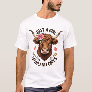 Gewoon Een Meisje Dat Van Schotse Hooglanders Houd T-shirt