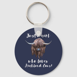 Gewoon een meisje dat van Schotse hooglandkoeien h Sleutelhanger