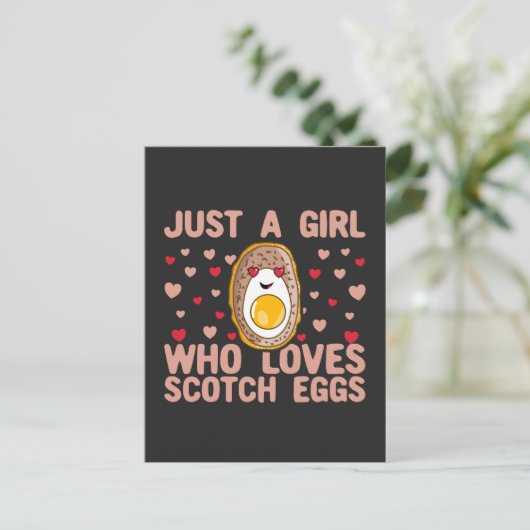 Gewoon een meisje dat van Scotch Eggs houdt Briefkaart (Staand voorkant)