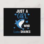Gewoon een meisje dat van Sharksars houdt, een gra Briefkaart (Voorkant)
