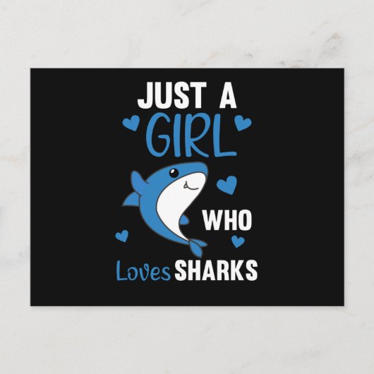 Gewoon een meisje dat van Sharksars houdt, een gra Briefkaart (Voorkant)