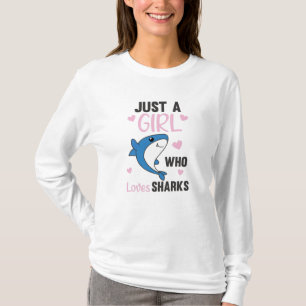 Gewoon een meisje dat van Sharksars houdt, een gra T-shirt