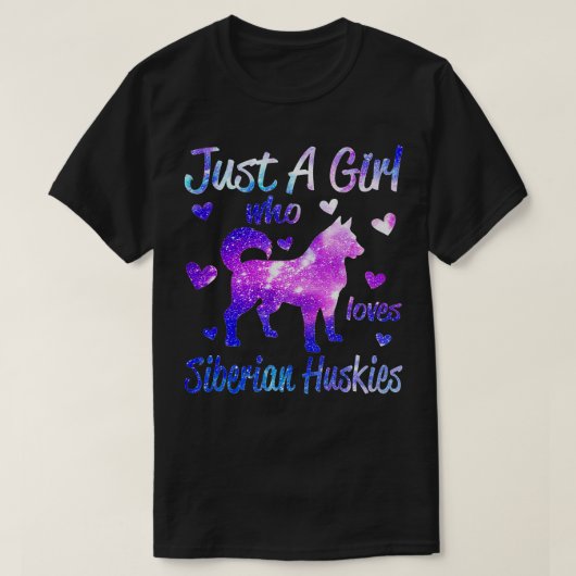 Gewoon een meisje dat van Siberian Huskies houdt,  T-shirt (Design voorkant)