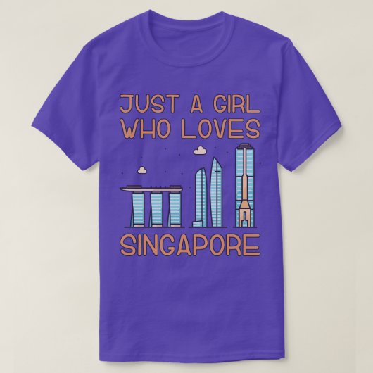 Gewoon een meisje dat van Singapore houdt T-shirt (Design voorkant)
