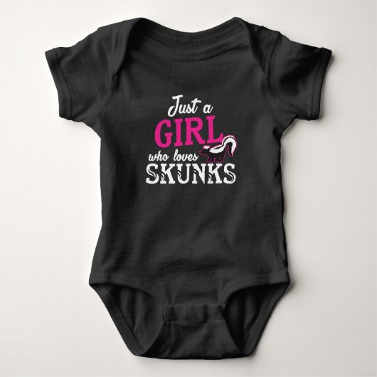 Gewoon een meisje dat van Skunks Zookeeper Skunk h Romper (Voorkant)