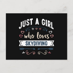 Gewoon een meisje dat van Skydiving Funny Gifts ho Briefkaart
