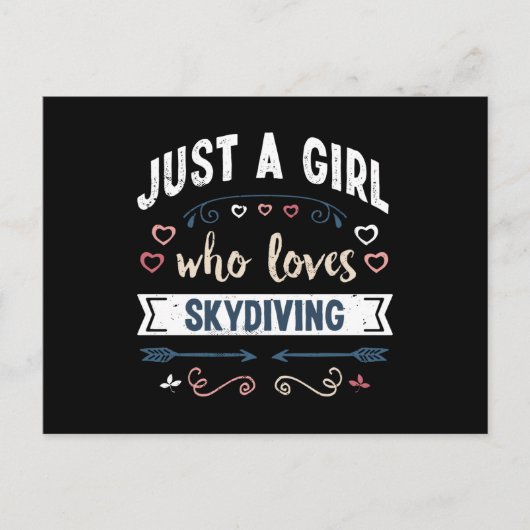 Gewoon een meisje dat van Skydiving Funny Gifts ho Briefkaart (Voorkant)