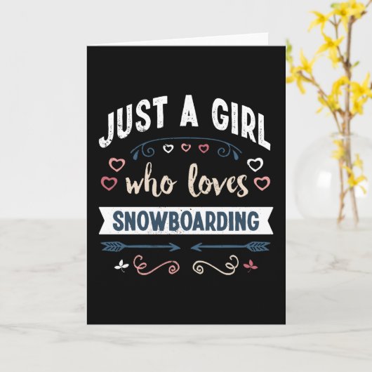Gewoon een meisje dat van Snowboarding Funny Gifts Kaart (Gele Bloem)