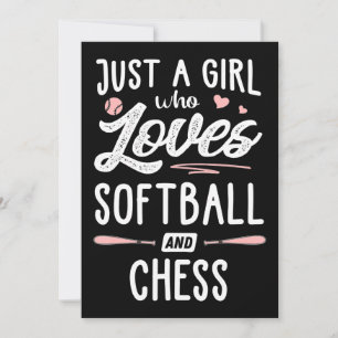 Gewoon een meisje dat van Softball houdt en schaaf Bedankkaart