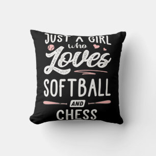 Gewoon een meisje dat van Softball houdt en schaaf Kussen