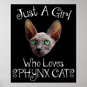 Gewoon een meisje dat van Sphynx houdt Poster