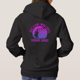 Gewoon een meisje dat van Square Dance cadeau T-sh Hoodie