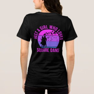 Gewoon een meisje dat van Square Dance cadeau T-sh Tri-Blend Shirt