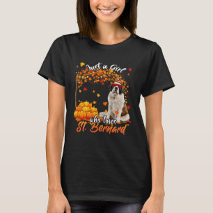 Gewoon een meisje dat van St Bernard Dog Thanksgiv T-shirt
