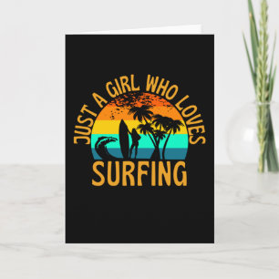 Gewoon een meisje dat van surfen houdt kaart