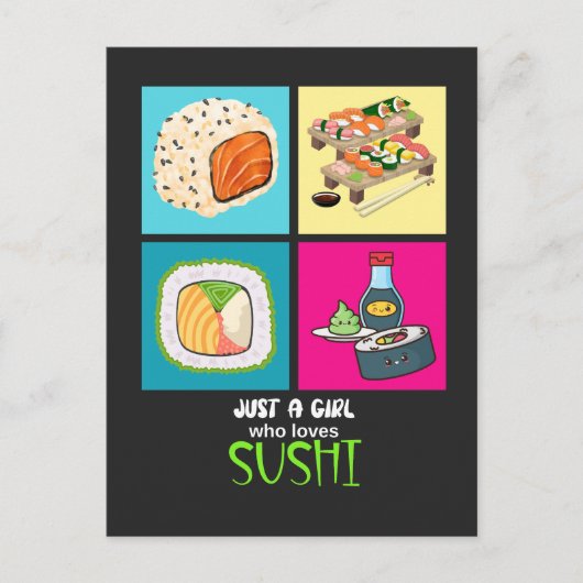 Gewoon een meisje dat van Sushi houdt Briefkaart (Voorkant)
