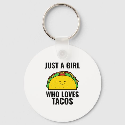 Gewoon een meisje dat van tacos grappige tacos Mex Sleutelhanger (Voorkant)