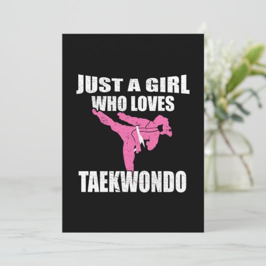 Gewoon een meisje dat van Taekwondo houdt, Martial Kaart (Staand voorkant)