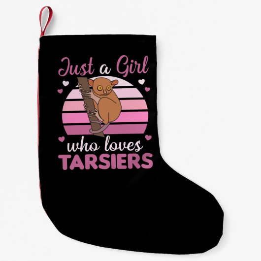 Gewoon een meisje dat van Tarsiers houdt. Kleine Kerstsok (Voorkant)