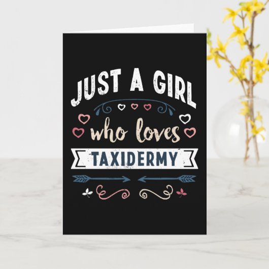 Gewoon een meisje dat van taxidermie houdt, leuke  kaart (Gele Bloem)