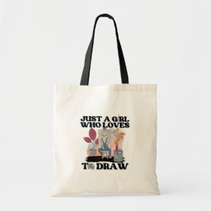 Gewoon een meisje dat van tekenen houdt tote bag