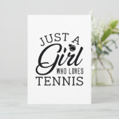 Gewoon een meisje dat van Tennis houdt Bedankkaart (Staand voorkant)