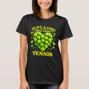 gewoon een meisje dat van tennis houdt t-shirt