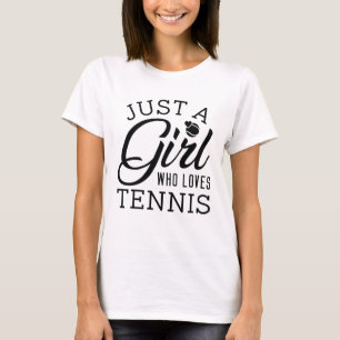 Gewoon een meisje dat van Tennis houdt T-shirt
