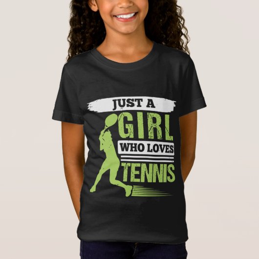 Gewoon een meisje dat van Tennis houdt T-shirt (Voorkant)