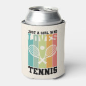 Gewoon een meisje dat van Tennis houdt | Tennis Pl Blikjeskoeler (Blikje Voorkant)