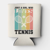Gewoon een meisje dat van Tennis houdt | Tennis Pl Blikjeskoeler (Voorkant)