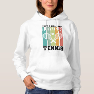 Gewoon een meisje dat van Tennis houdt   Tennis Pl Hoodie