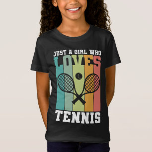 Gewoon een meisje dat van Tennis houdt Tennis Pl T-shirt