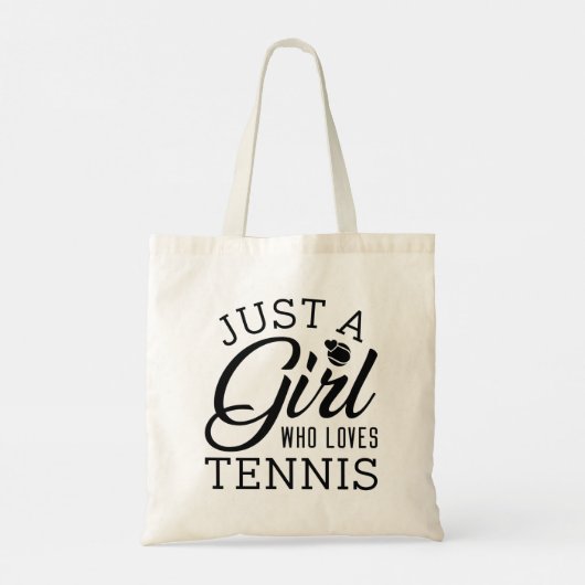 Gewoon een meisje dat van Tennis houdt Tote Bag (Achterkant)