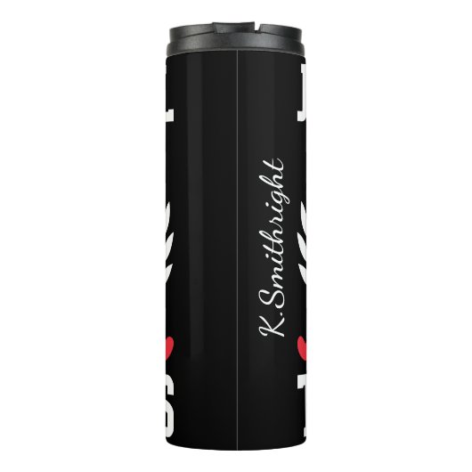 Gewoon een meisje dat van tractoren houdt thermosbeker (Achterkant)