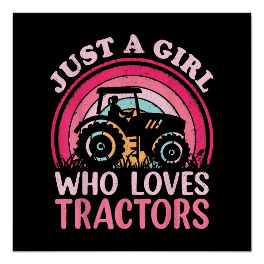 Gewoon Een Meisje Dat Van Tractors Houdt Perfect Poster (Voorkant)