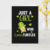 Gewoon een meisje dat van Turtles houdt - schattig Kaart (Gele Bloem)