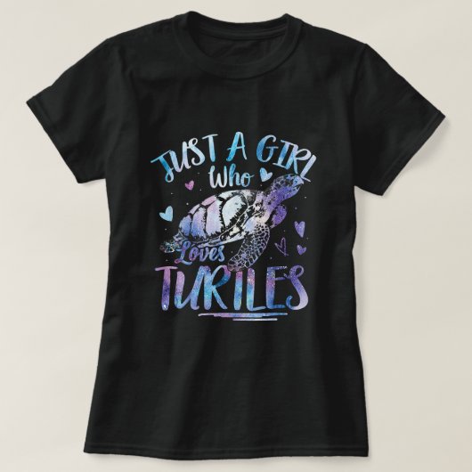 Gewoon een meisje dat van Turtles houdt, Tie Dye T T-shirt (Design voorkant)