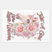Gewoon een meisje dat van Unicorn houdt Inpakpapier Vel (Voorkant)
