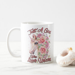 Gewoon een meisje dat van Unicorn houdt Koffiemok