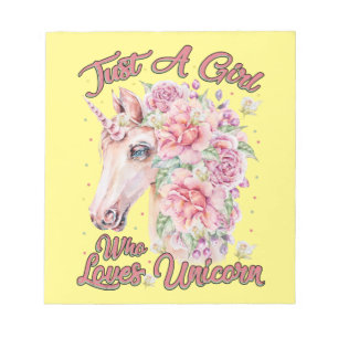 Gewoon een meisje dat van Unicorn houdt Notitieblok
