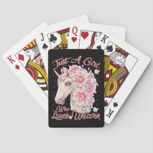 Gewoon een meisje dat van Unicorn houdt Pokerkaarten