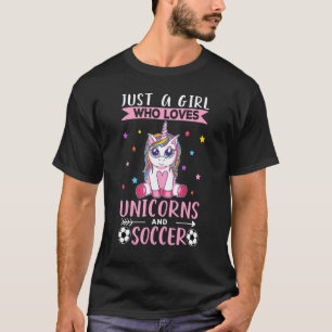 Gewoon een meisje dat van Unicorns houdt en Voetba T-shirt