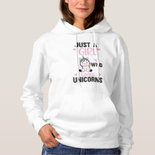 Gewoon een meisje dat van Unicorns houdt voor het Hoodie