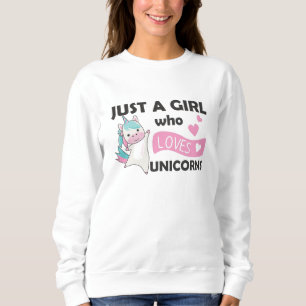 Gewoon een meisje dat van Unicorns houdt voor het Trui