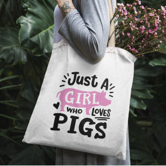 "Gewoon een meisje dat van varkens houdt" grappig  Tote Bag