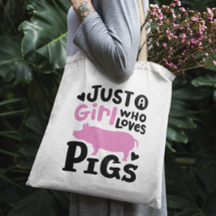"Gewoon een meisje dat van varkens houdt" grappig  Tote Bag